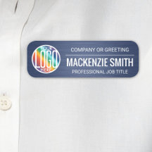 Blue Employee ID Company Logo Badges & Name Tags