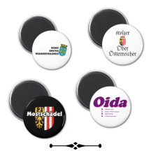 Österreichische Magneten mit Wappen und Humor