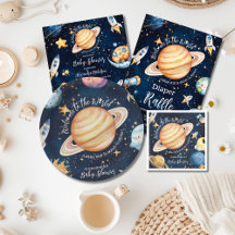 Modern Space Outer Galaxy Baby Shower