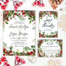 Winter Red Berries   Christmas Wedding Suite
