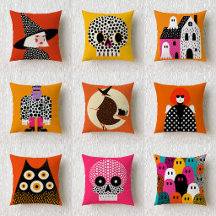 Yayoi Kusama Halloween Throw Pillows