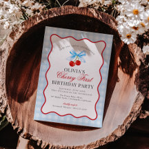 Blue Gingham Cherry Party