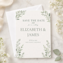 Minimal Sage Green Botanical Wedding Suite