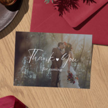 Minimalist Wedding Photo Collage Thank You Card