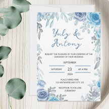 Blue and Gray Wedding Template