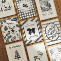 Black & White Vintage Christmas Wall Art 