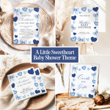 Blue Little Sweetheart Valentines Day Baby Shower