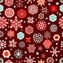 Snowflakes on Burgundy