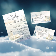 Polar Bear Snow Winter Baby Shower