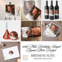 80th Male Birthday Simple Elegant Photo Design