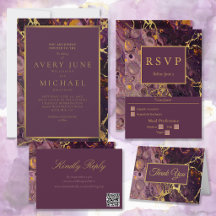 Marble Wedding Purple, plum, lavender and gold 