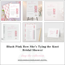 Blush Pink Bow She's Tying the Knot Bridal Shower