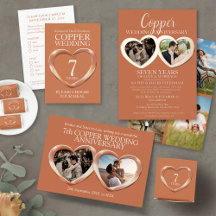 Copper heart 7th wedding anniversary