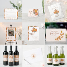 Retro Boho Earthy Terracotta Floral Bridal Shower