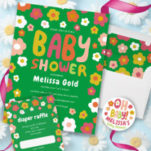 Groovy Daisies Colorful Bold Retro Baby Shower