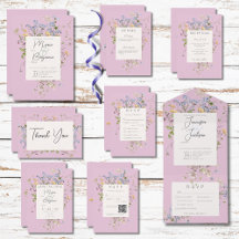 Delicate Boho Wildflowers Pink Wedding Suite