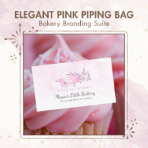 Elegant Pink Piping Bag Bakery Branding Suite