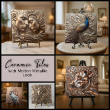 Ceramic Tiles with Molten Metallic Look