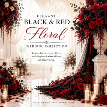 Elegant Black and Red Floral Wedding Collection