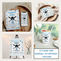 It’s Game Time Baseball 1st Birthday collection