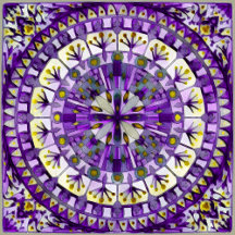 ma - MANDALA Tile - Boho Violet Flame Mosaic