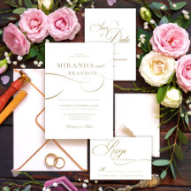 Simple Elegant Gold Script Wedding Suite