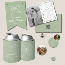 Personalized Boho Sage Green Baby Shower