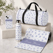 Blue & White Hydrangea Botanical Toile Pattern