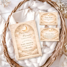 Golden Moon And Stars Baby Shower