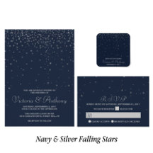 Elegant Navy & Silver Falling Stars Wedding