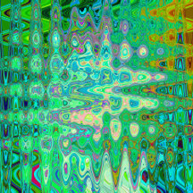 Abstract Colorful Green Wavy Mosaic Retro