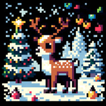 Pixel Art Christmas Reindeer