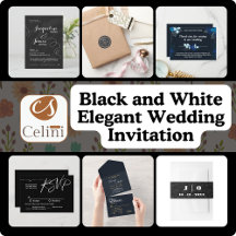 Black & White Elegant Minimalist Wedding Invite