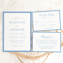 Modern Blue Border Wedding Collection