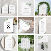 Eucalyptus Floral Minimal Plain Wedding Collection
