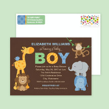 Jungle Animals Boy Baby Shower