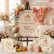 Cute Capybara Splish Splash Baby Shower Collection