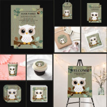 Rustic Owl Woodland Forest Baby Shower