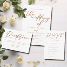 Sienna Brown Minimalist Typography Wedding