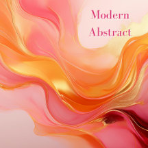 Modern Abstract Orange Pink and Gold