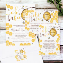 Cute honeycomb beehive watercolor baby shower