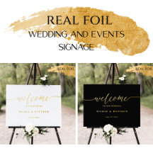 Real Foil Modern Elegant Wedding and Events Signs