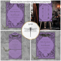 Victorian Bat Until Death Black & Purple Wedding