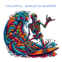 Colorful Skeleton Surfer