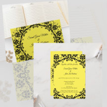Black Damask Yellow Wedding
