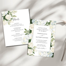 Romantic White Hydrangea Wedding Stationery Suite