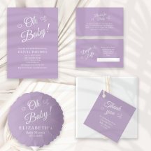 Lavender Handdrawn Hearts Baby Shower Collection