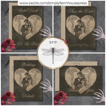 Gothic Black & Tan Skeleton Wedding Couple