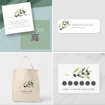 Watercolor Olive Branch Business Marketing
