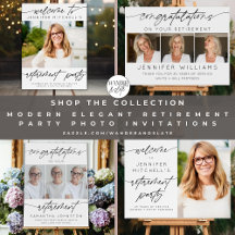 Modern Elegant Retirement Party Photo Signs